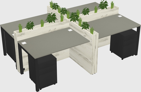 Rectangular shared desk