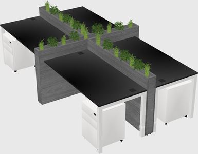 Rectangular shared desk