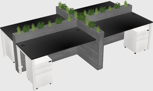 Rectangular shared desk