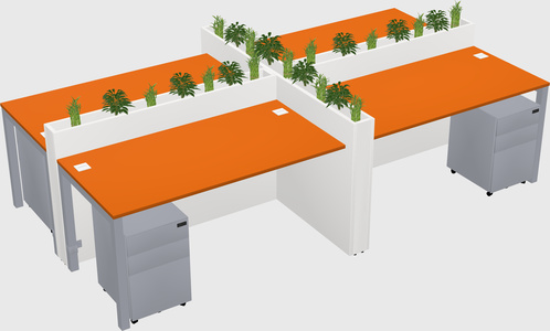Rectangular shared desk