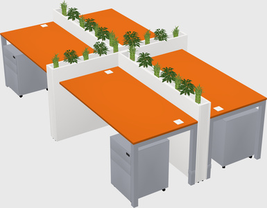 Rectangular shared desk