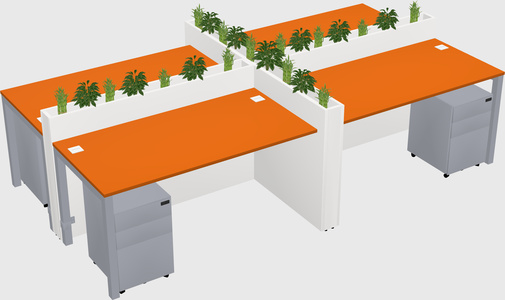 Rectangular shared desk