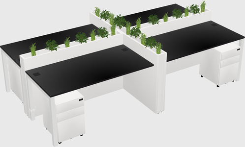 Rectangular shared desk