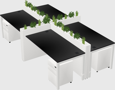 Rectangular shared desk