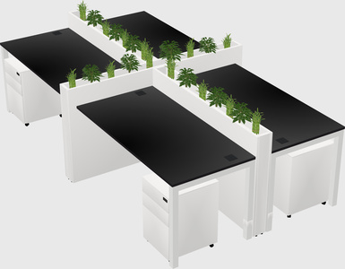 Rectangular shared desk