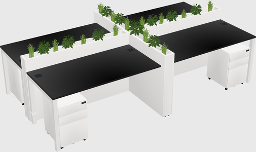 Rectangular shared desk