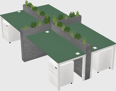 Rectangular shared desk