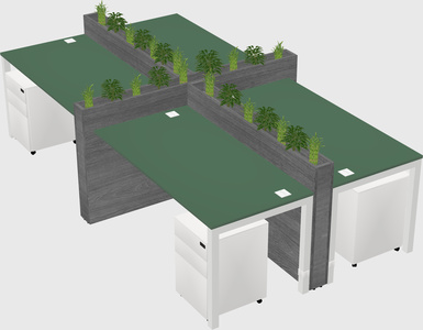 Rectangular shared desk