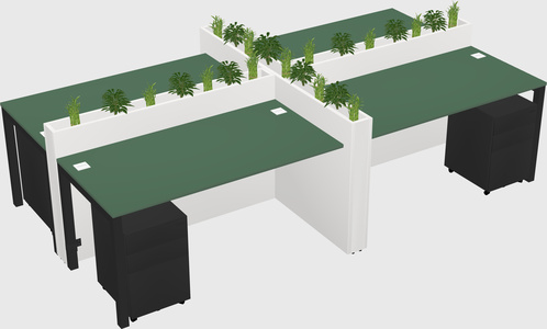Rectangular shared desk