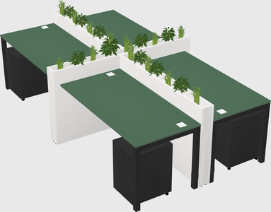 Rectangular shared desk