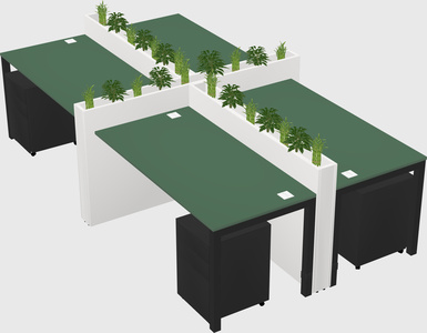 Rectangular shared desk