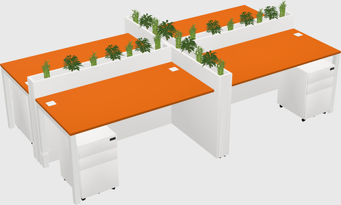 Rectangular shared desk