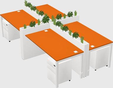 Rectangular shared desk