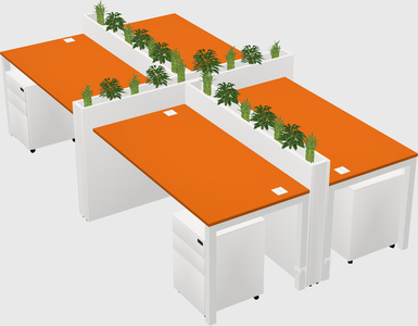 Rectangular shared desk