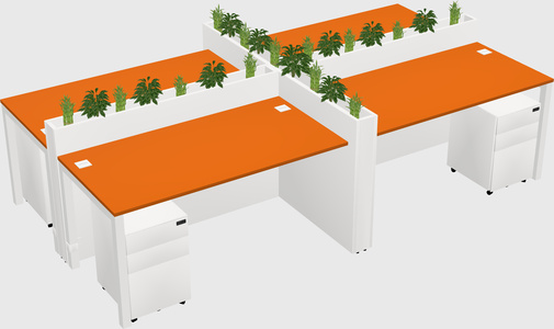 Rectangular shared desk