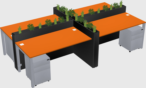 Rectangular shared desk