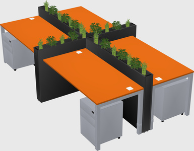 Rectangular shared desk