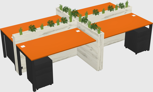Rectangular shared desk