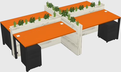 Rectangular shared desk
