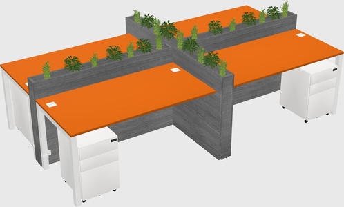 Rectangular shared desk