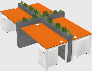 Rectangular shared desk