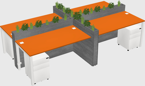 Rectangular shared desk