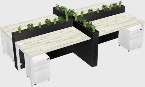 Rectangular shared desk