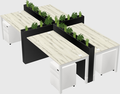 Rectangular shared desk