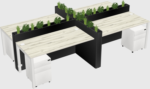 Rectangular shared desk