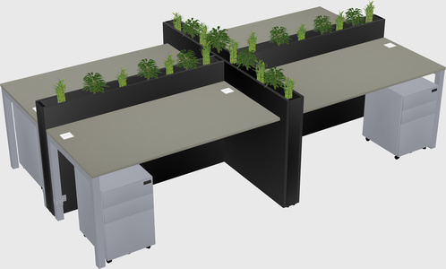 Rectangular shared desk