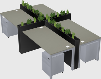 Rectangular shared desk