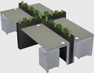Rectangular shared desk