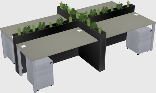 Rectangular shared desk