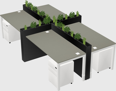 Rectangular shared desk