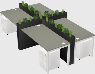Rectangular shared desk