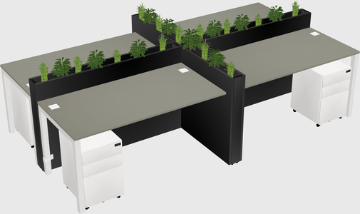 Rectangular shared desk