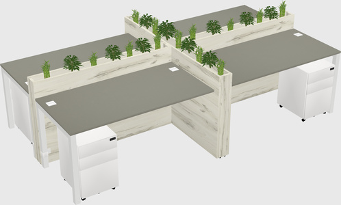 Rectangular shared desk