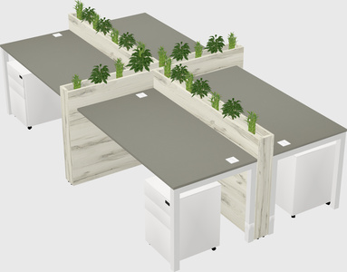 Rectangular shared desk