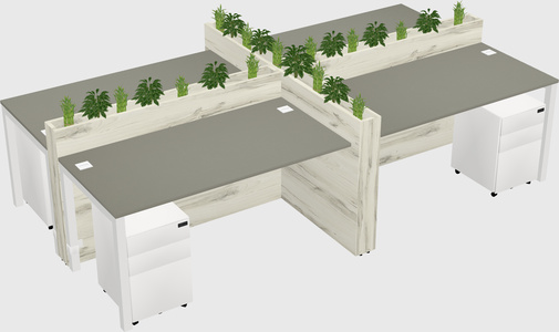 Rectangular shared desk