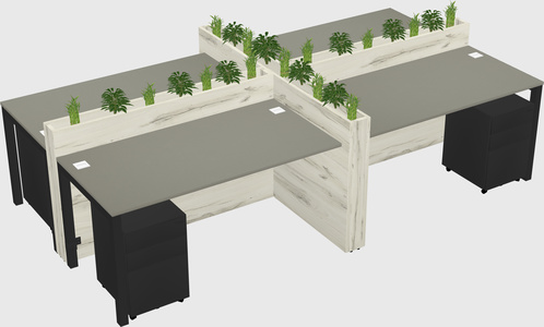 Rectangular shared desk