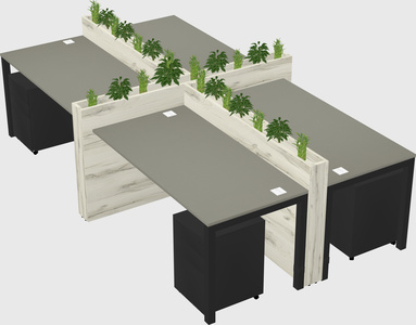 Rectangular shared desk