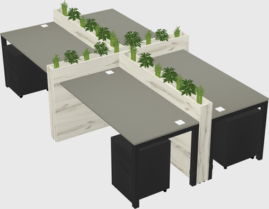 Rectangular shared desk