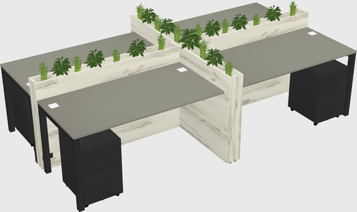 Rectangular shared desk