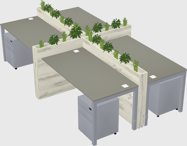 Rectangular shared desk