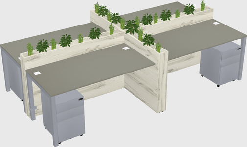 Rectangular shared desk