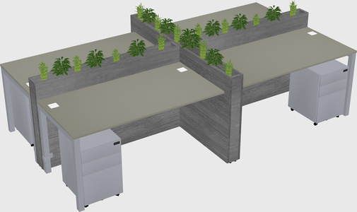 Rectangular shared desk