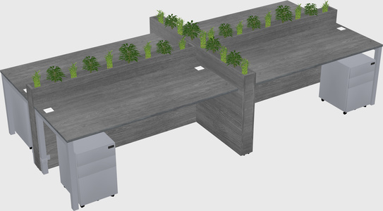 Rectangular shared desk