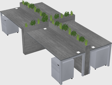 Rectangular shared desk
