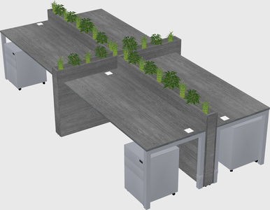 Rectangular shared desk