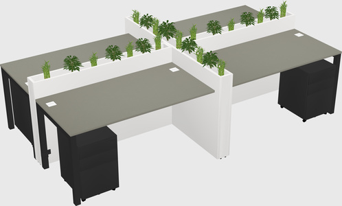 Rectangular shared desk